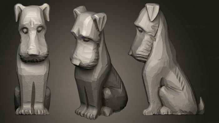 Статуэтки животных (Маленький шьен, STKJ_0385) 3D модель для ЧПУ станка